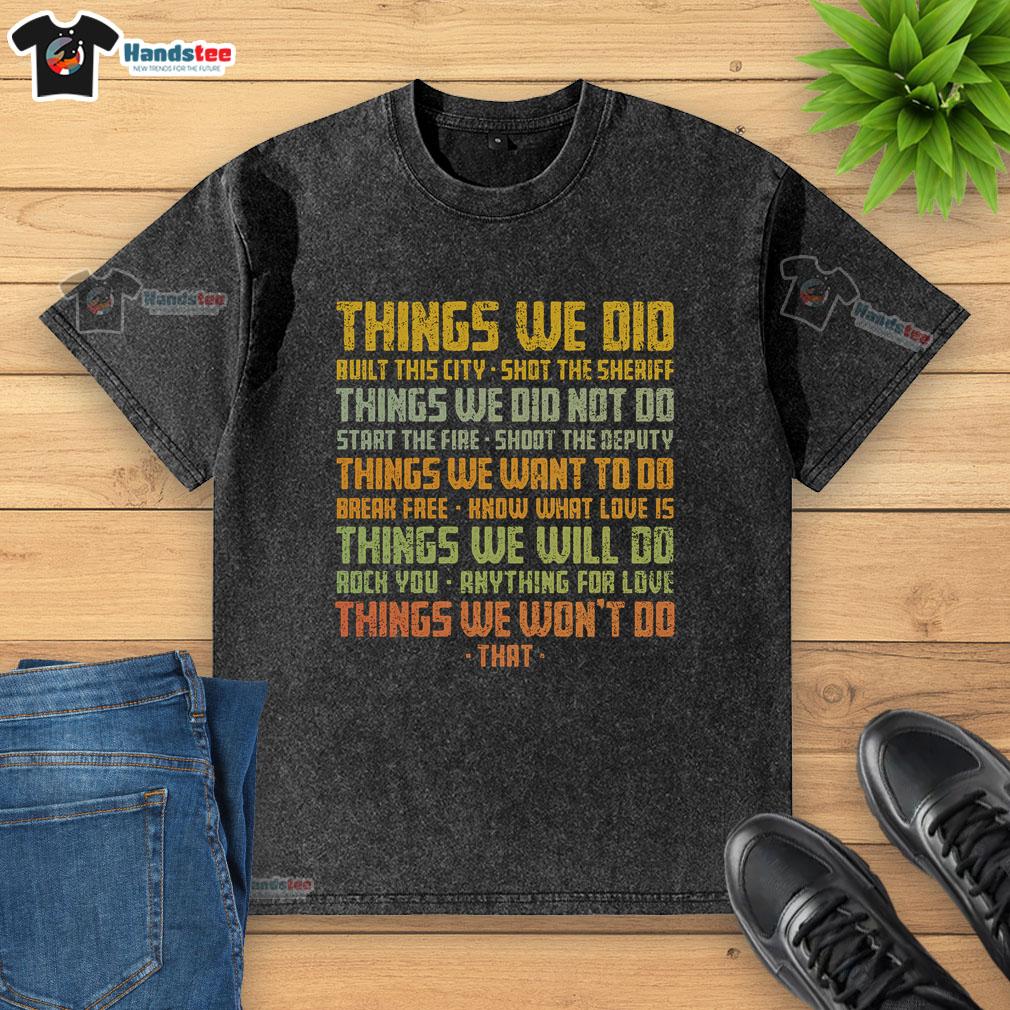 nice-things-we-did-vintage-washed-t-shirt Vintage washed t-shirt featuring 'Nice Things We Did' graphic design, perfect for casual and trendy outfits.