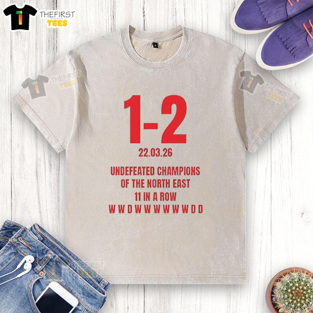 nice-undefeated-champions-of-the-north-east-11-in-a-row-washed-t-shirt Nice Undefeated Champions of the North East 11 in a Row washed t-shirt showcasing team pride and sporty style.