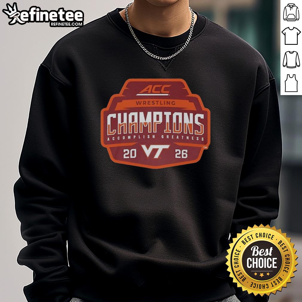 nice-virginia-tech-hokies-2026-acc-mens-wrestling-tournament-champions-sweatshirt Virginia Tech Hokies 2026 ACC Men's Wrestling Tournament Champions sweatshirt featuring team colors and logo.