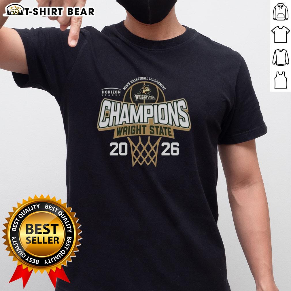 Nice Wright State Raiders 2026 Horizon League Men's Basketball Tournament Champions T-Shirt Nice Wright State Raiders 2026 Horizon League Men's Basketball Tournament Champions T-Shirt design featuring team colors.