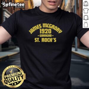 Alt Text: Original James McGrory 1920 Garngad St. Roch's T-Shirt featuring vintage design and iconic football heritage.