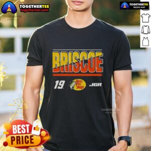 Alt Text: Hot Chase Briscoe 2025 Bass Pro Name and Number 19 T-Shirt featuring vibrant graphics and race-inspired design.