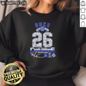 Nice Duke Men's Basketball 2026 ACC Champions 27-2 Sweatshirt showcasing team pride and style for fans.