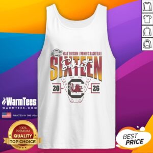Alt Text: Good South Carolina Gamecocks 2026 March Madness Sweet 16 NCAA Women's Basketball Tournament tank top design.