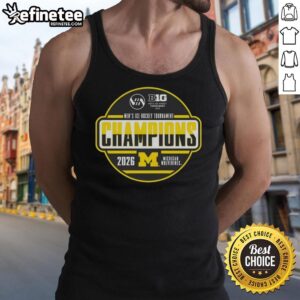 Premium Michigan Wolverines 2026 Big Ten Men's Ice Hockey Tournament Champions T-Shirt - Image 5