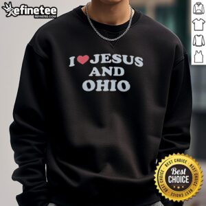 Official I Love Jesus and Ohio Sweatshirt in vibrant colors, perfect for expressing faith and state pride. Ideal for gifts!