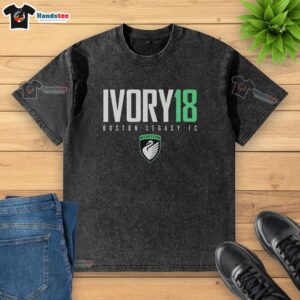 Alt Text: Official Ivory 18 Laurel Ivory Boston Legacy FC Logo Washed T-Shirt showcasing a stylish sports design and logo.