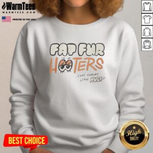 Cozy Official Fat Fur Hooters sweatshirt with bold graphics, perfect for winter outings and casual wear. Come hungry, leave huge!
