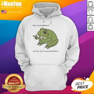 Good No Problemo Frog Narrator hoodie featuring a playful frog design, perfect for casual wear and quirky fashion lovers.