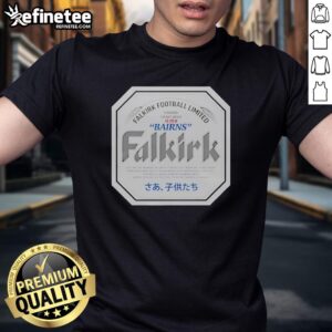 Original Falkirk Japanese Beer T-Shirt featuring vibrant graphics and unique design, perfect for beer enthusiasts.