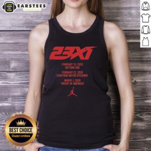 Alt Text: Good 23xi Racing NASCAR Tour 2026 tank top featuring vibrant graphics and a comfortable fit for racing fans.