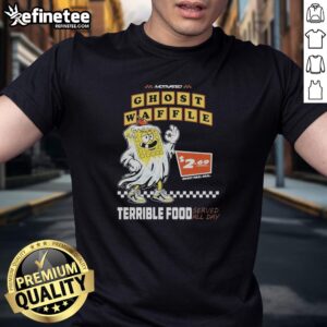 Premium Ghost Waffle Terrible Food T-Shirt featuring a quirky design with a ghost and waffle illustration.