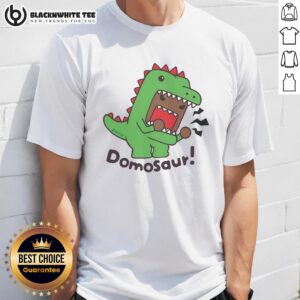 Alt Text: Pretty Domo Domosaur T-Shirt featuring a colorful dinosaur design, perfect for casual wear and Domo fans.