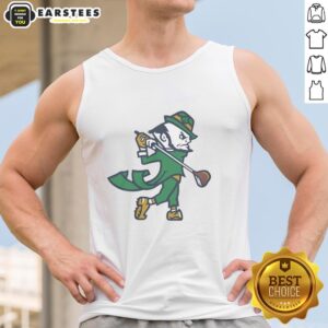 Awesome Notre Dame Fighting Irish golf tank top featuring vibrant team colors and logo, perfect for sports fans.