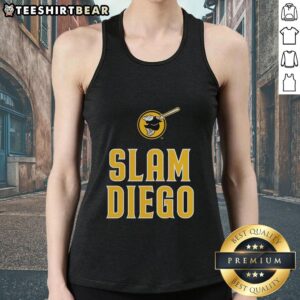 Alt Text: Official San Diego Padres Slam Diego tank top featuring team colors and logo, perfect for game day wear.