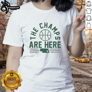 Alt Text: Nice Southwest Silverhawks Basketball ladies tee celebrating the championship victory in Lincoln.