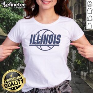 Awesome Illinois Basketball retro logo ladies tee featuring a vintage design perfect for fans and casual wear.