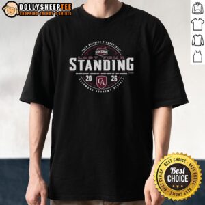 Nice Columbus Academy Vikings 2026 OHSAA Boys Basketball Division 5 Last Four Standing T-Shirt design featuring team colors.