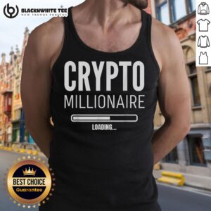 Funny crypto currency tank top with 'Hot Crypto Millionaire Loading' graphic, perfect for crypto enthusiasts.