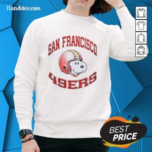 Alt Text: Premium San Francisco 49ers Snoopy Freedom 2026 logo sweatshirt in red and gold, perfect for fans and collectors.