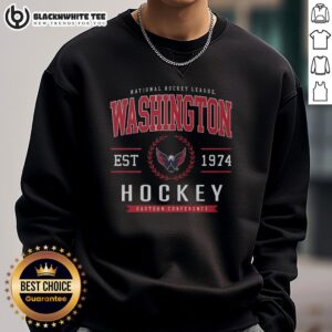Alt Text: Official Washington Capitals hockey legacy crest sweatshirt featuring team colors and logo for fans and collectors.