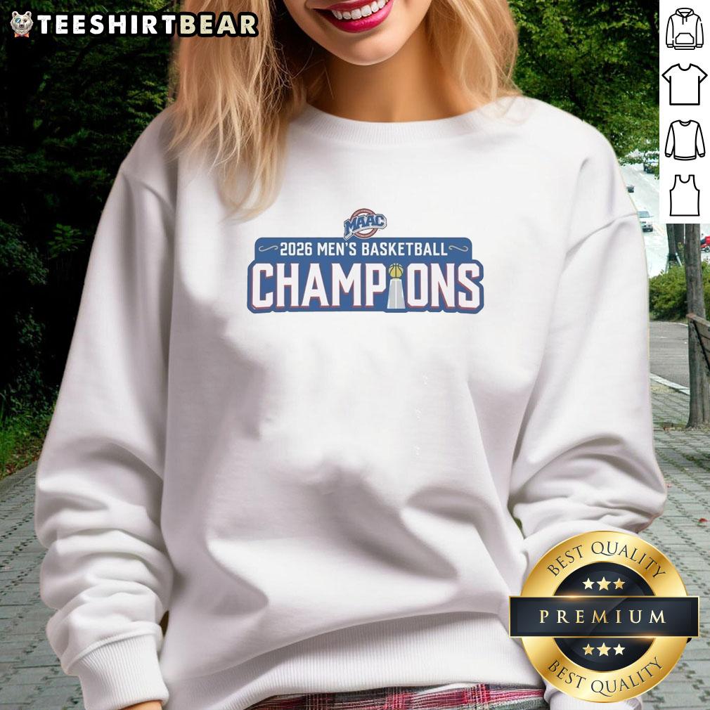 official-2026-maac-mens-basketball-champions-siena-saints-sweatshirt Alt Text: Official 2026 MAAC Men's Basketball Champions Siena Saints sweatshirt featuring team logo and championship design.