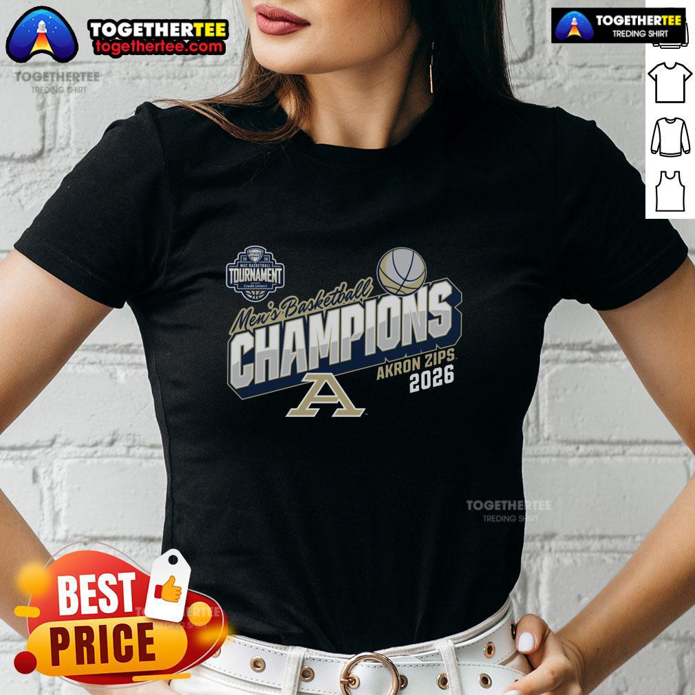 Official Akron Zips Blue 84 2026 Mac Men's Basketball Tournament Champions Ladies-Tee Official Akron Zips Blue 84 2026 MAC Men's Basketball Tournament Champions Ladies Tee in blue with logo design.