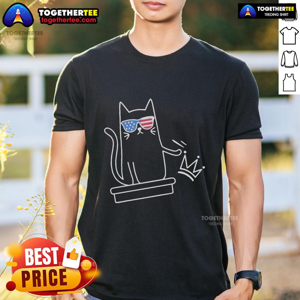 Official Cat No Kings In America Sketch T Shirt Official Cat No Kings In America Sketch T-Shirt featuring a unique cat design and bold graphic elements.