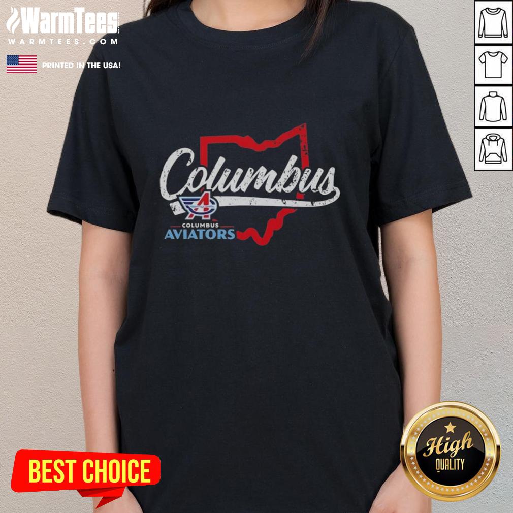 official-columbus-aviators-state-map-ladies-tee Official Columbus Aviators state map ladies tee featuring a stylish design for fans of the Columbus Aviators.