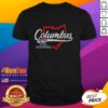 Alt Text: Official Columbus Aviators State Map T-Shirt featuring a stylish design showcasing Ohio's map with aviator themes.