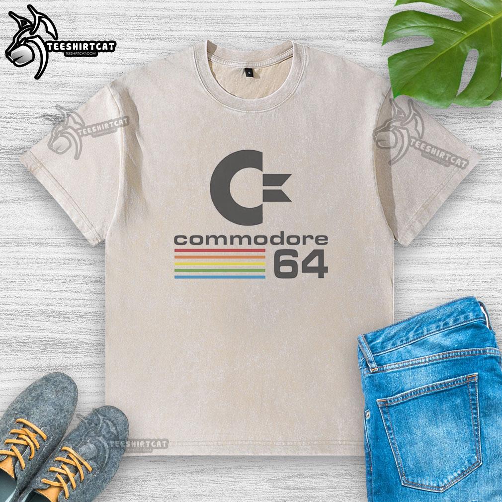 official-commodore-64-retro-washed-t-shirt Official Commodore 64 Retro Washed T-Shirt featuring classic 80s gaming design, perfect for vintage computer enthusiasts.