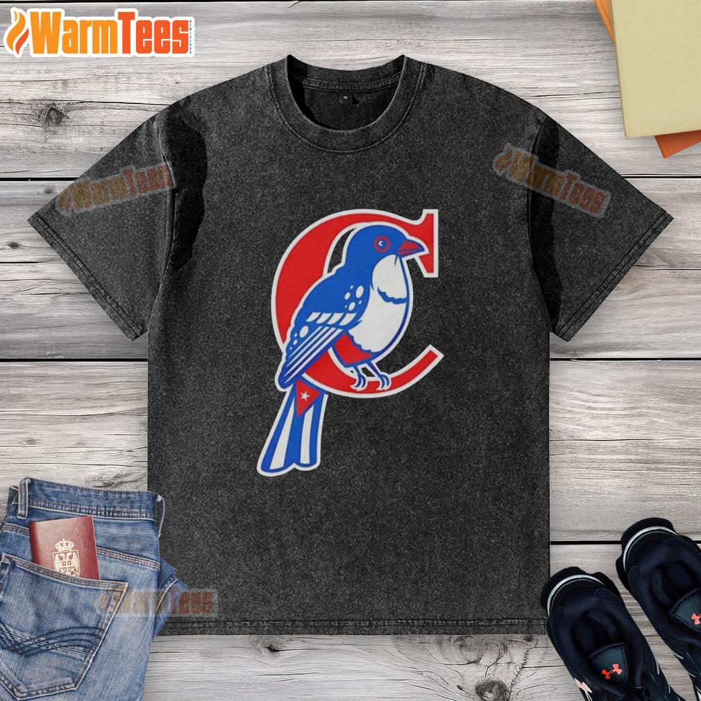 official-cuba-tocororo-logo-washed-t-shirt Official Cuba Tocororo logo on a washed t-shirt, featuring vibrant colors and a stylish, casual design.