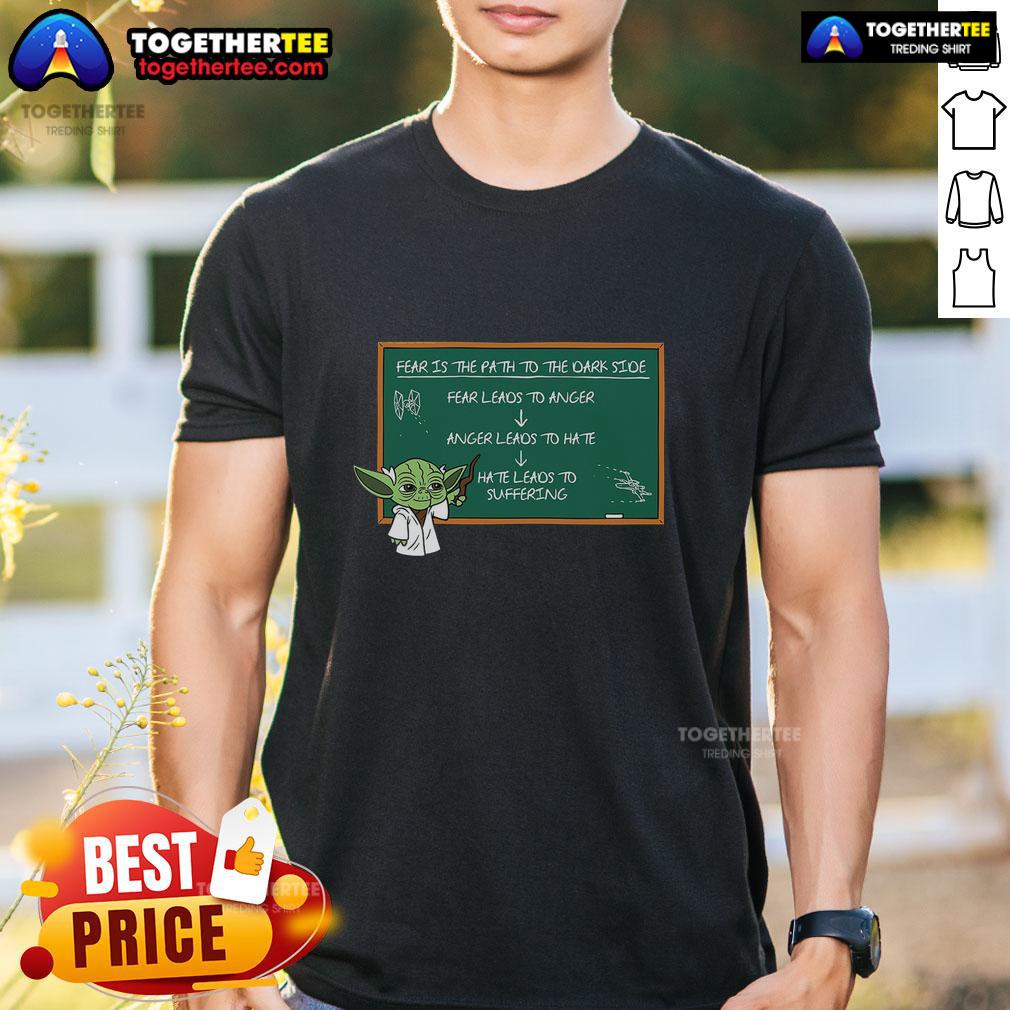 Official Dark Side Lesson Fear Is The Path To The Dark Side T Shirt Official Dark Side Lesson T-Shirt featuring 'Fear Is The Path To The Dark Side' design, perfect for Star Wars fans.