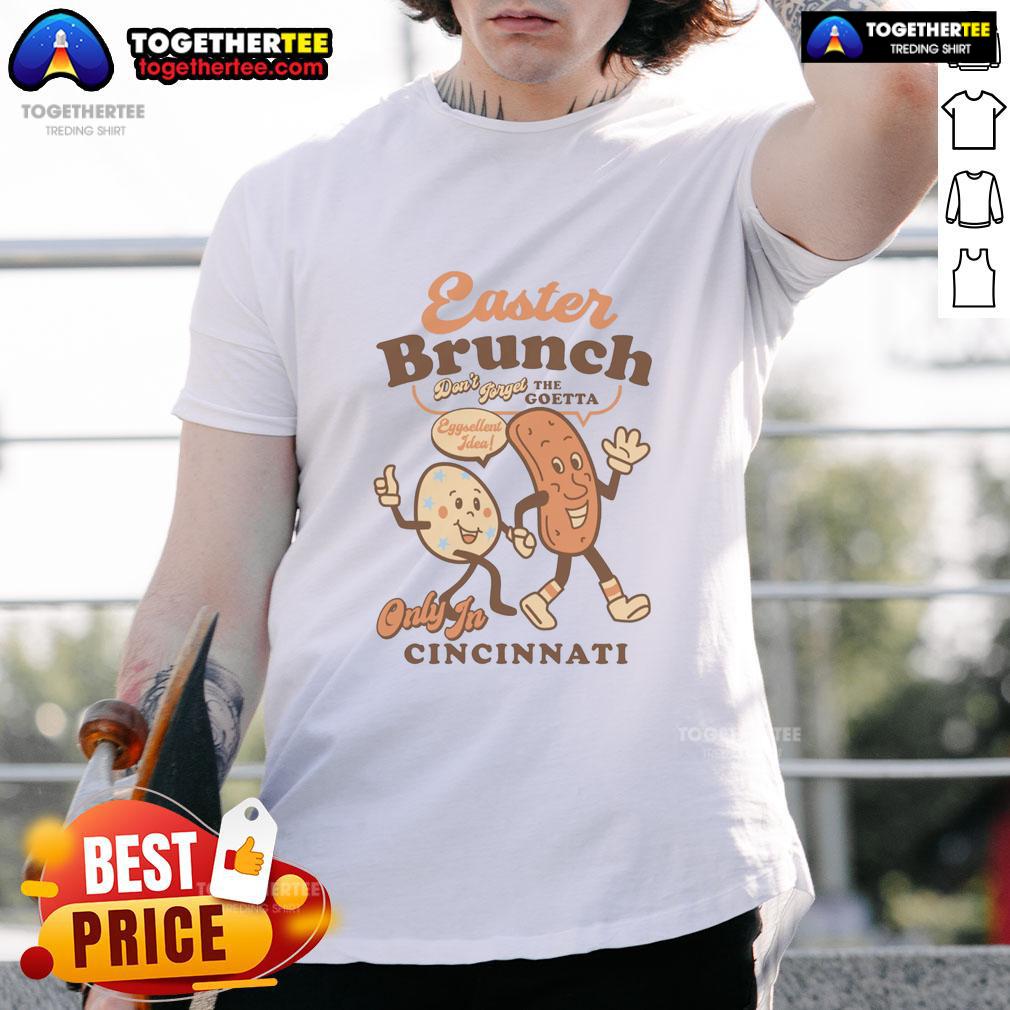 Official Easter Brunch Goetta Egg Cartoon T Shirt Official Easter Brunch Goetta Egg Cartoon T-Shirt featuring a fun egg design perfect for festive celebrations.
