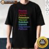 Official Flourine Uranium Carbon Potassium Titanium Rubidium Uranium T-Shirt featuring vibrant scientific graphics and elements.