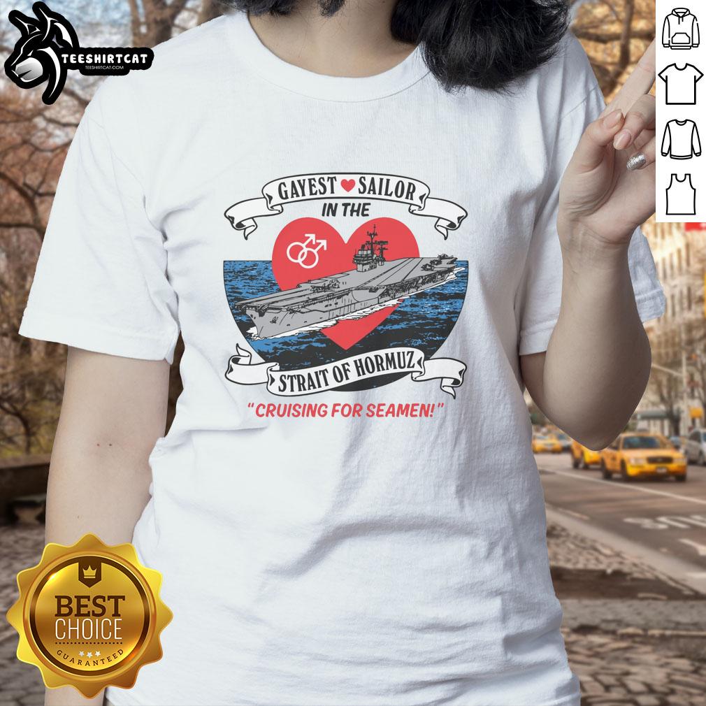 official-gayest-sailor-in-the-strait-of-hormuz-ladies-tee Official Gayest Sailor in the Strait of Hormuz Ladies Tee featuring vibrant colors and a playful design, perfect for pride.