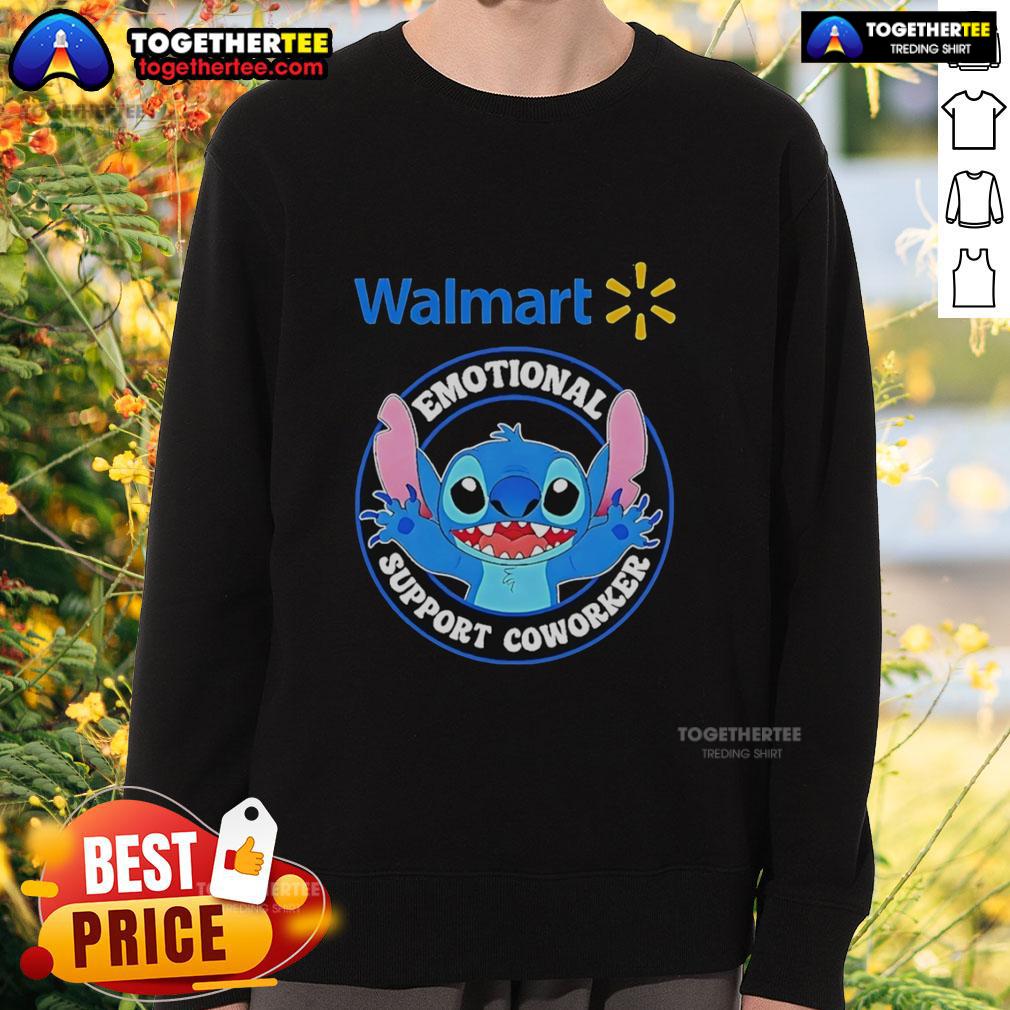 Official Happy Stitch Walmart Emotional Support Coworker Sweatshirt Official Happy Stitch Walmart Emotional Support Coworker Sweatshirt featuring a cozy design for comfort and style.