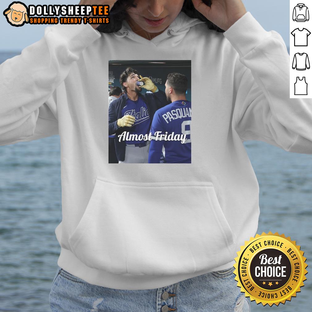 Official Jac Caglianone Of Kansas City Royalsdrinking Espresso In Dugout Zone Almost Friday Hoodie Jac Caglianone of Kansas City Royals sipping espresso in dugout, wearing Almost Friday hoodie, relaxed game day vibe.