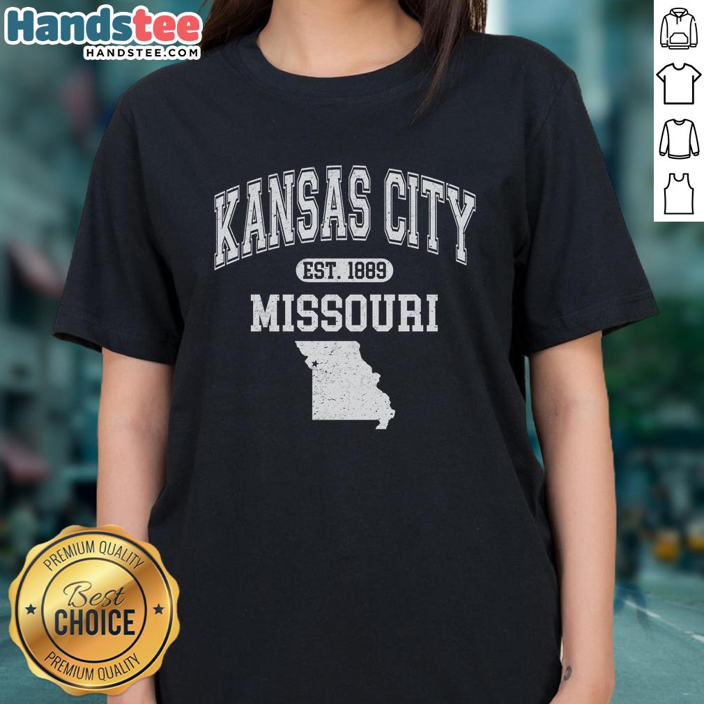 official-kansas-city-missouri-est-1889-varsity-ladies-tee Alt Text: Official Kansas City Missouri Est 1889 Varsity Ladies Tee featuring a stylish design perfect for fans and casual wear.