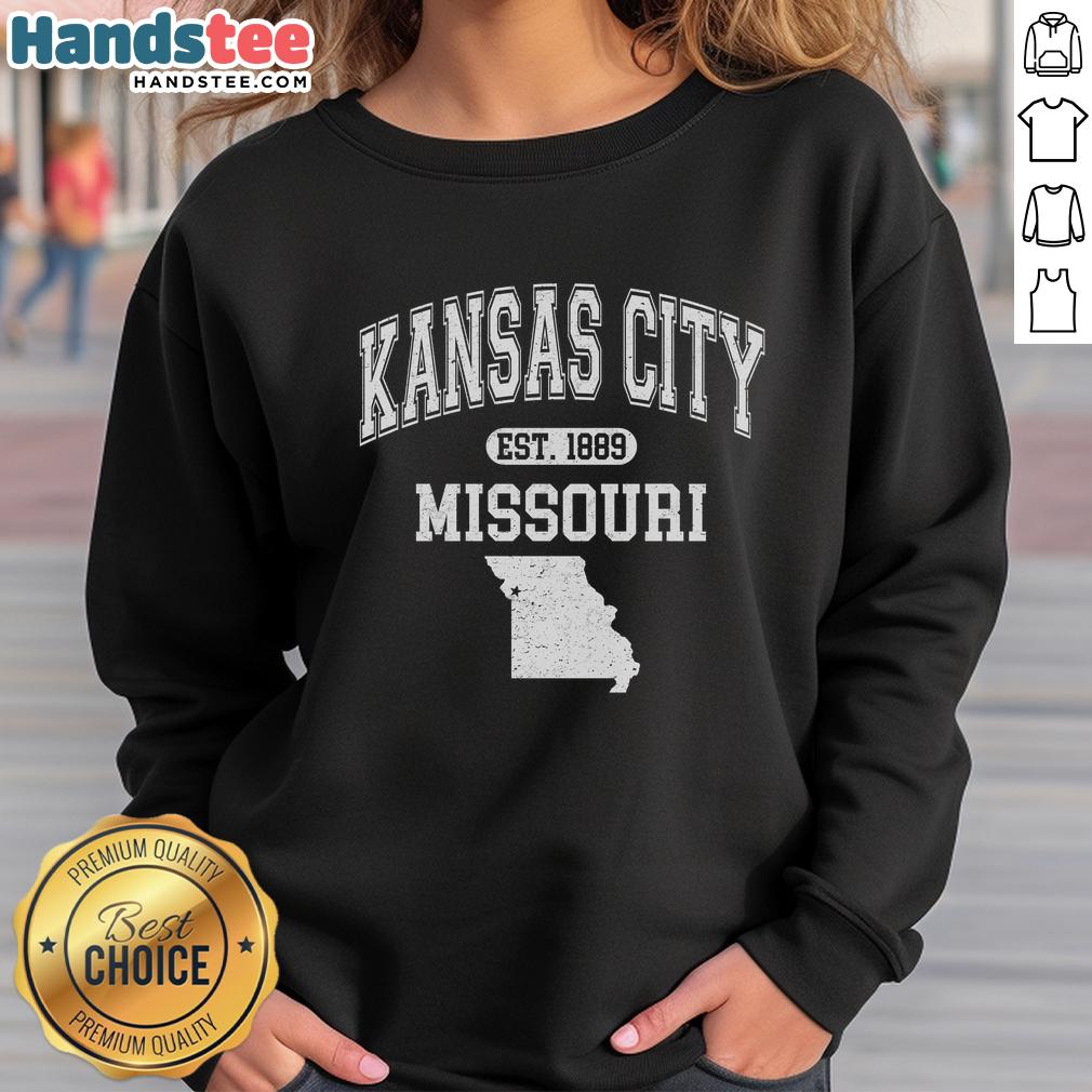 official-kansas-city-missouri-est-1889-varsity-sweatshirt Official Kansas City Missouri Est 1889 varsity sweatshirt featuring a classic design and comfortable fit.