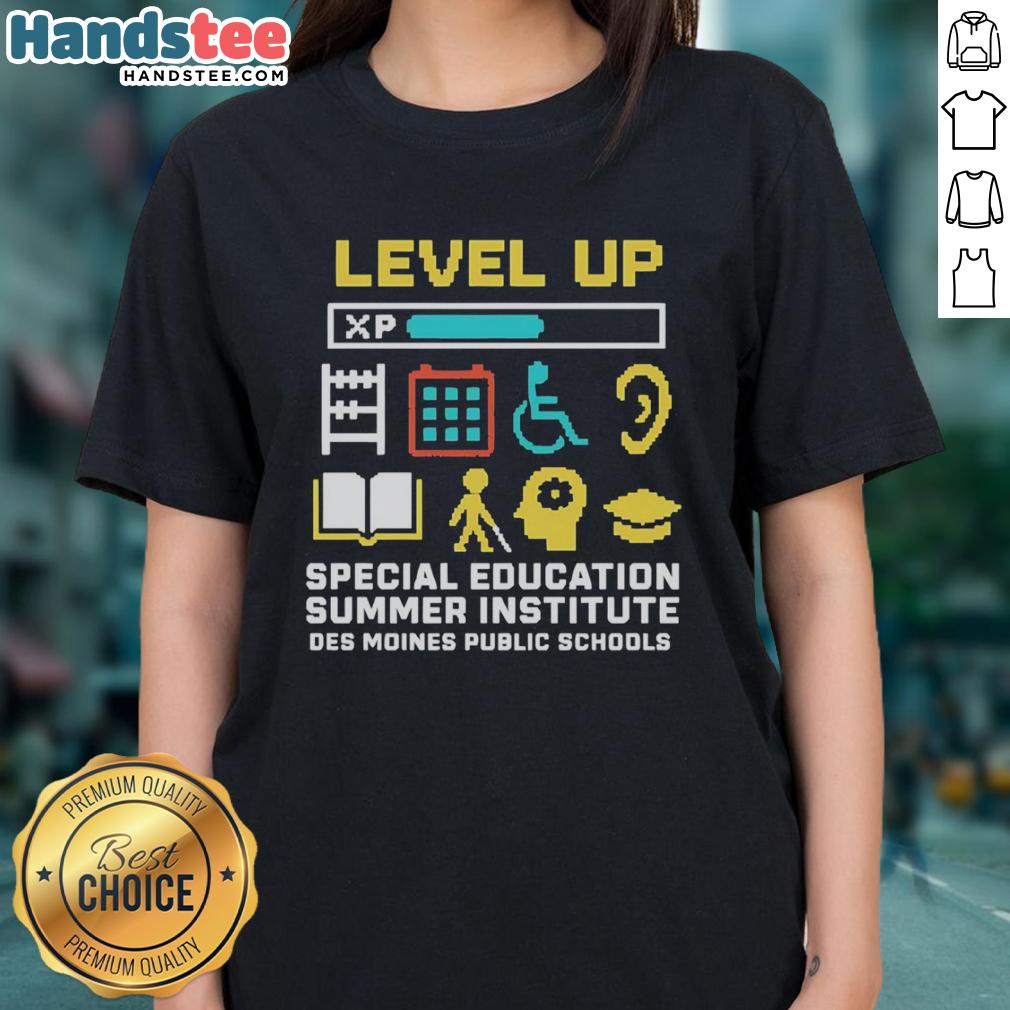 official-level-up-special-education-summer-institute-des-moines-public-schools-ladies-tee Alt Text: Official Level Up Special Education Summer Institute t-shirt for ladies from Des Moines Public Schools, featuring vibrant design.