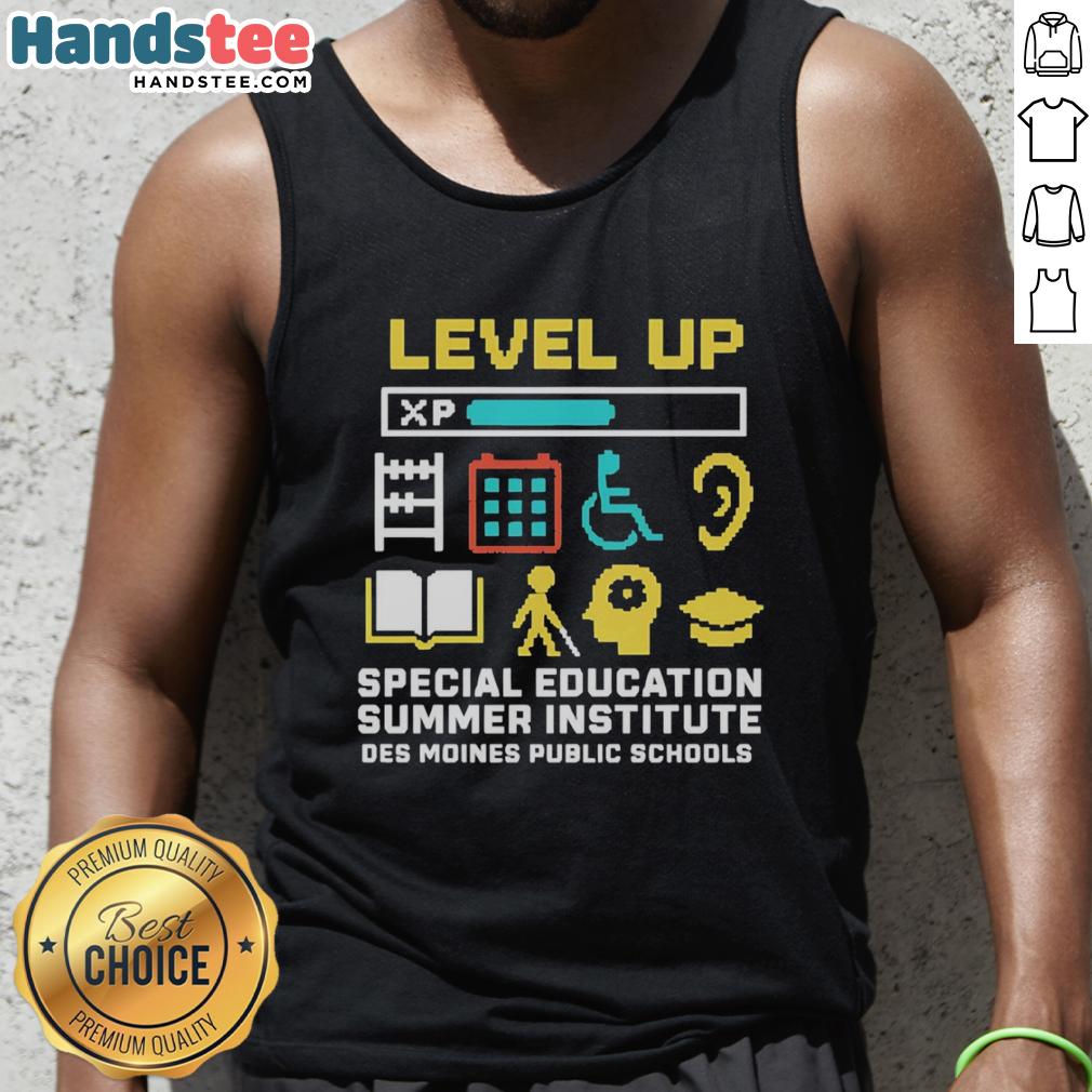 official-level-up-special-education-summer-institute-des-moines-public-schools-tank-top Official Level Up Special Education Summer Institute tank top from Des Moines Public Schools featuring vibrant design.