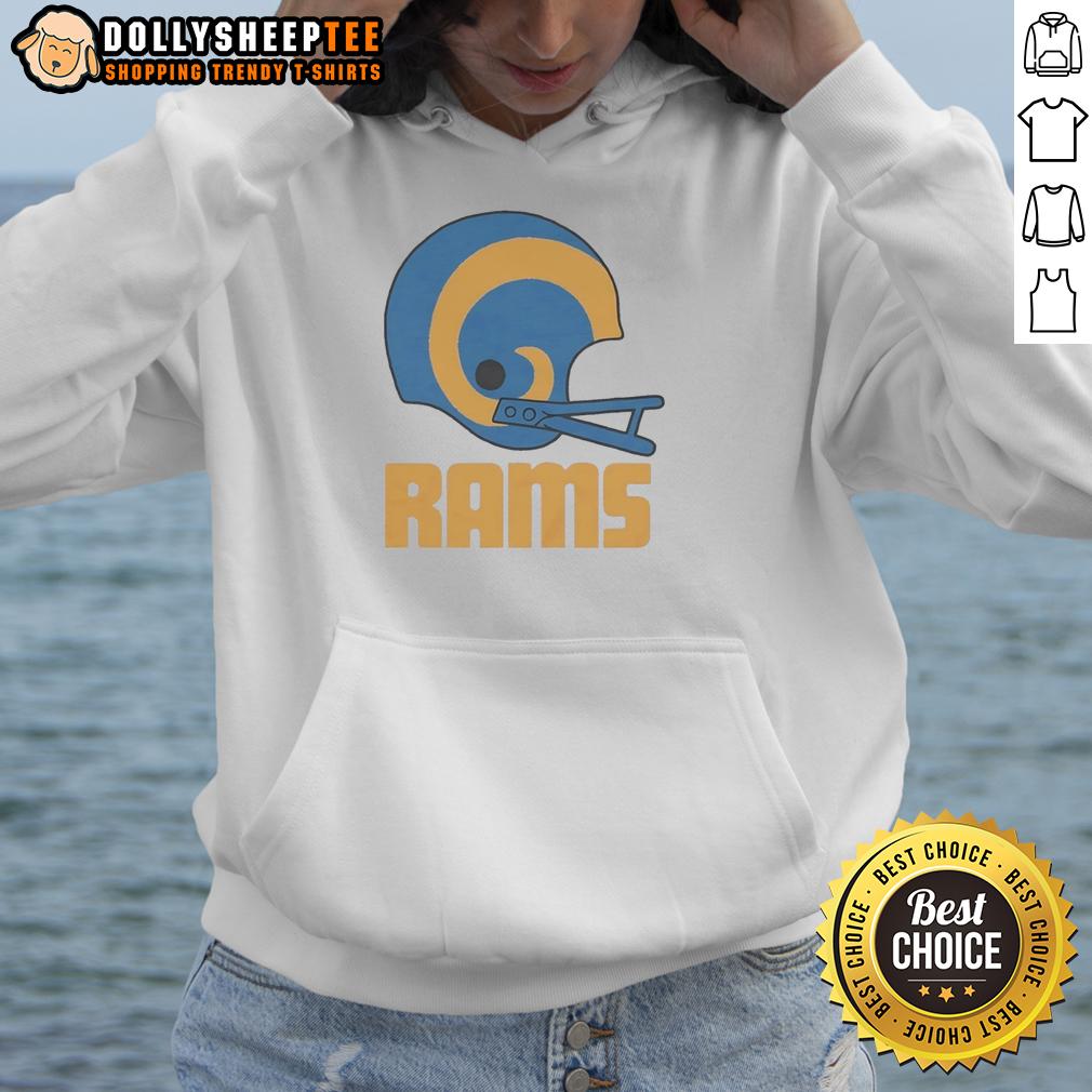 Official Los Angeles Rams Football Logo In Big Helmet Hoodie Official Los Angeles Rams football logo displayed on a big helmet hoodie, showcasing team spirit and style.