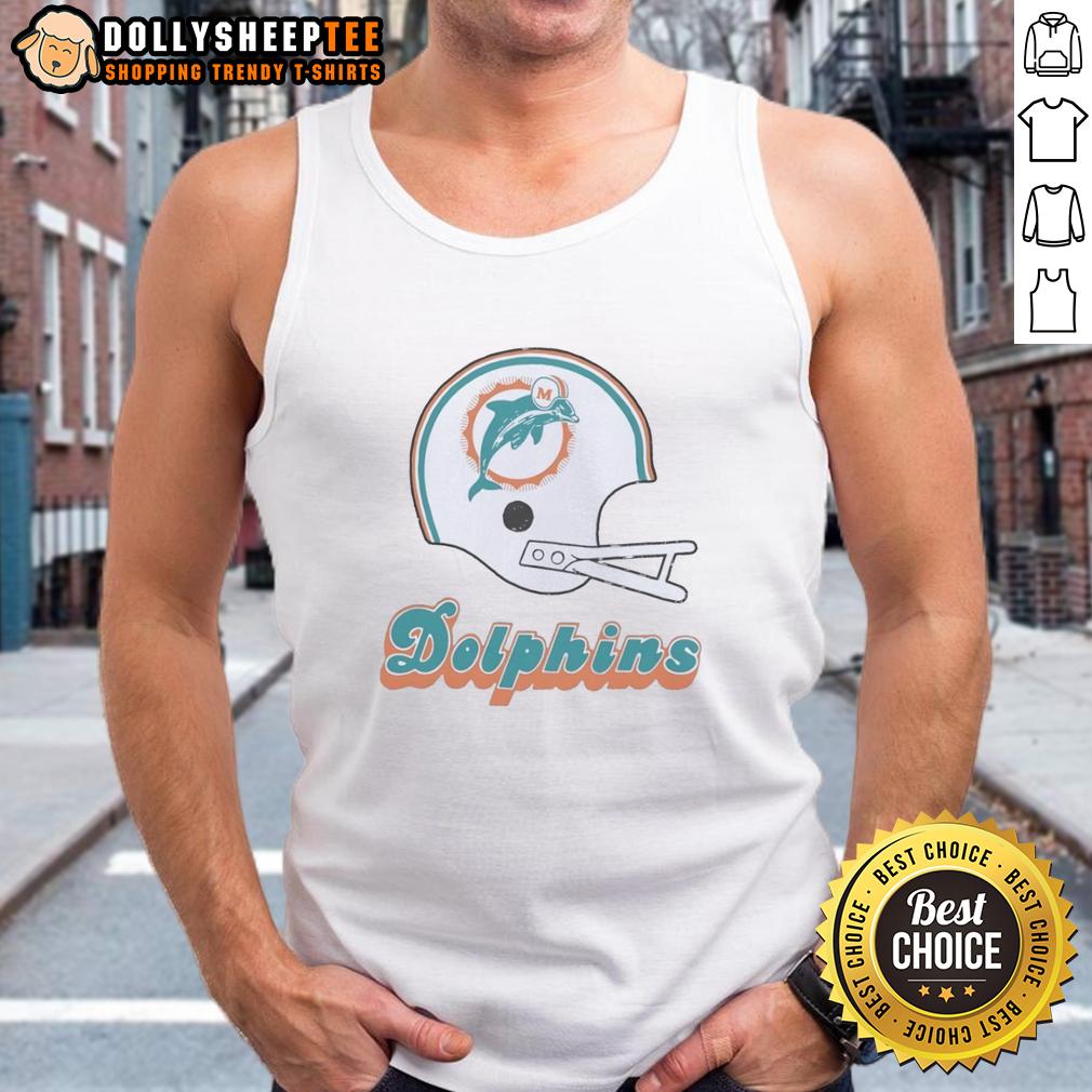 Official Miami Dolphins Football Logo In Big Helmet Tank Top Official Miami Dolphins football logo on a big helmet tank top design, perfect for fans and summer wear.