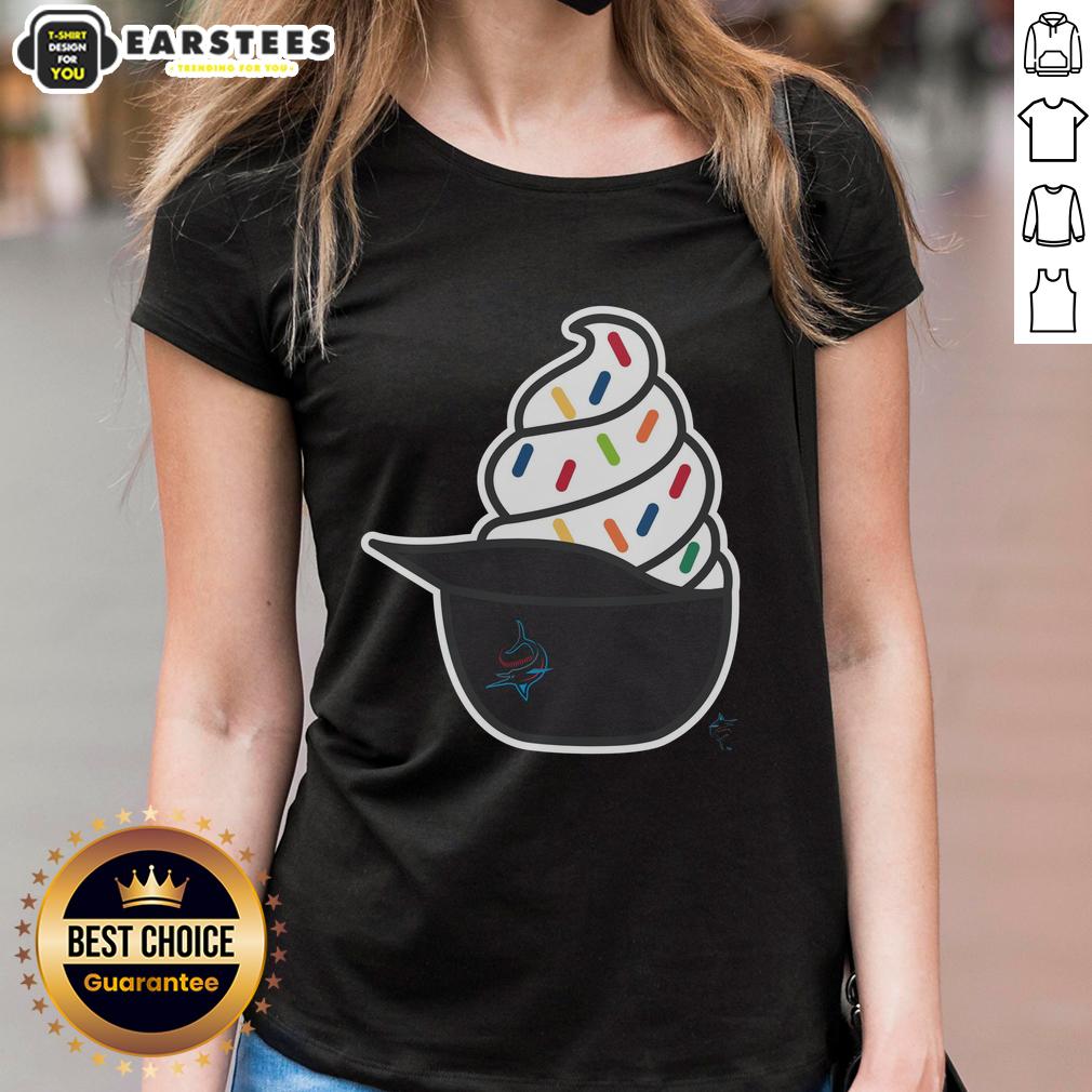 official-miami-marlins-ice-cream-ladies-tee Official Miami Marlins Ice Cream Ladies Tee featuring team logo and playful ice cream design for stylish fans.
