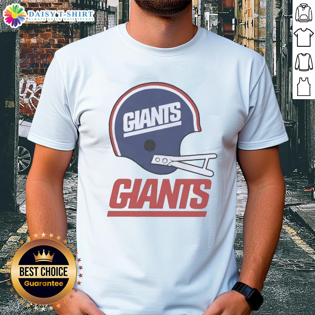 Official New York Giants Football Logo In Big Helmet T Shirt Official New York Giants football logo displayed on a stylish big helmet t-shirt for fans and sports enthusiasts.