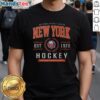 Official New York Islanders Hockey Legacy Crest T-Shirt featuring team colors and logo for fans and collectors.