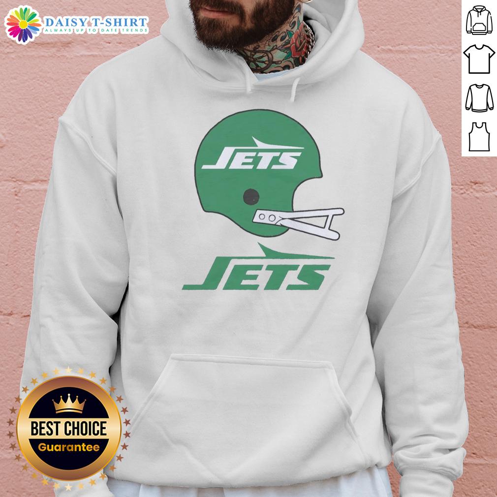 Official New York Jets Football Logo In Big Helmet Hoodie Alt Text: Official New York Jets football logo displayed on a stylish big helmet hoodie, perfect for fans and collectors.