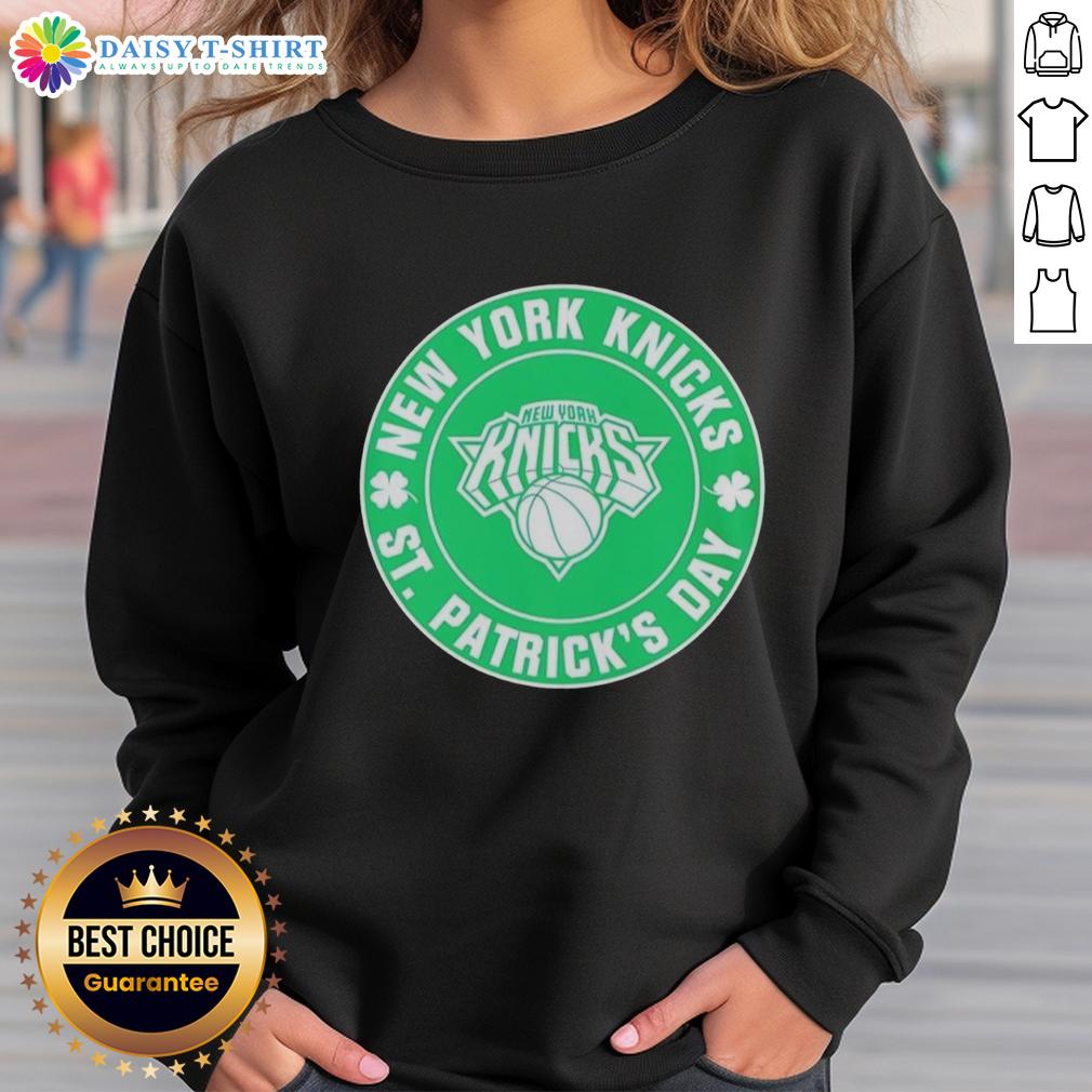 Official New York Knicks St Patrick'S Day Shamrock Green Sweatshirt Official New York Knicks St. Patrick's Day shamrock green sweatshirt featuring team logo and festive design.