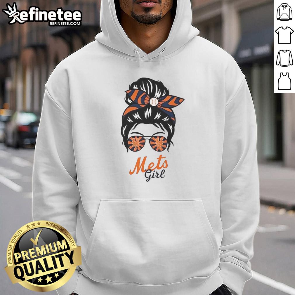 official-new-york-mets-girl-messy-bun-glasses-hoodie Official New York Mets girl in a messy bun wearing glasses and a hoodie, showcasing team spirit and style.
